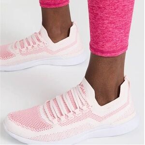 APL Women's Techloom Breeze Sneakers Crème Fire Coral Pink White Size 7.5